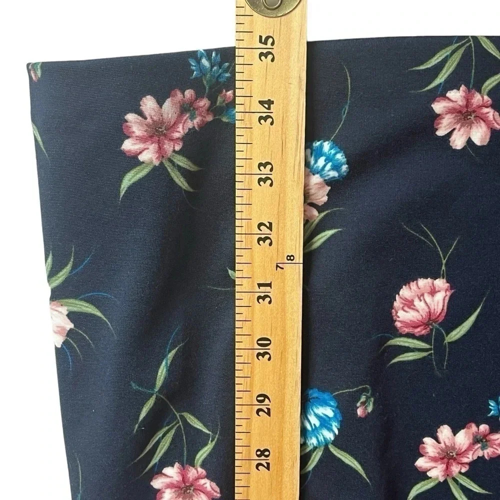 NWT Loft Outlet Floral Business Pleated waist Midi short Sleeve Office Size 2 - Picture 10 of 14